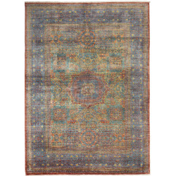 Tappeto Mamlouk Pakistan Medaglione Blu Turchese 178x252 Cm