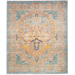 Tappeto Shahi Fine Pakistan Floreale Turchese Arancio Lavand