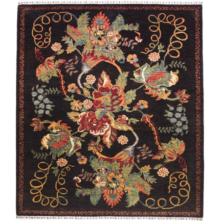 Tappeto Zigler Fine Pakistan Floreale Nero Rosso 249x280 Cm