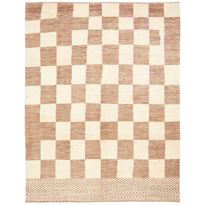 Tappeto Gabbeh Fine Persia Geometrico Panna Marrone Chiaro 1
