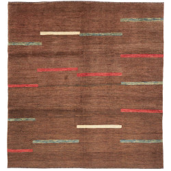 Tappeto Gabbeh Fine Persia Astratto Marrone Rosso 220x234 Cm