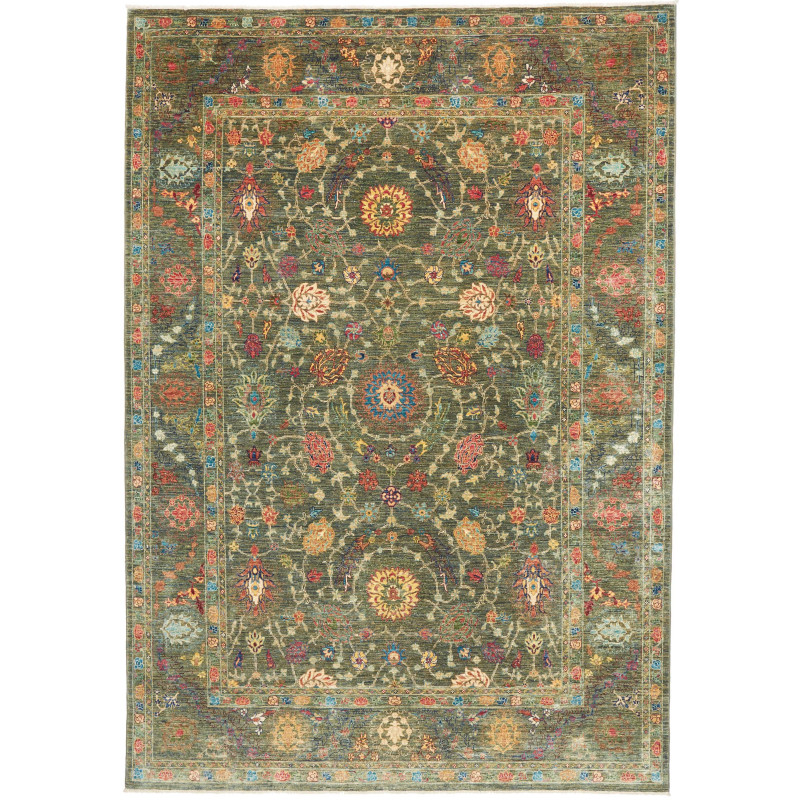 Tappeto Shahi Fine Pakistan Floreale Verde Policromo 206x297