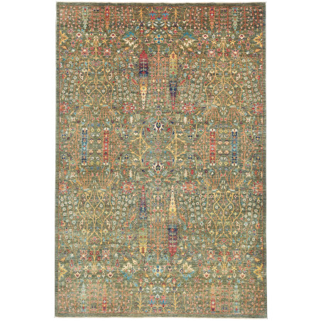 Tappeto Shahi Fine Pakistan Astratto Verde Multicolore 205x3