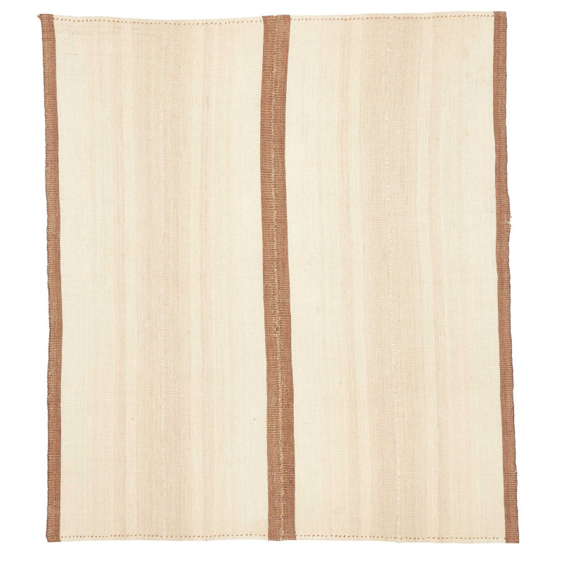 Tappeto Kilim Vintage Persia Crema Marrone Caldo 134x154 cm