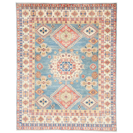 Tappeto Kazak Afghanistan Blu Cielo Crema 150x196 cm