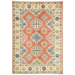 Tappeto Kazak Co Afgahnistan Rosso Terracotta Blu 105x147 cm