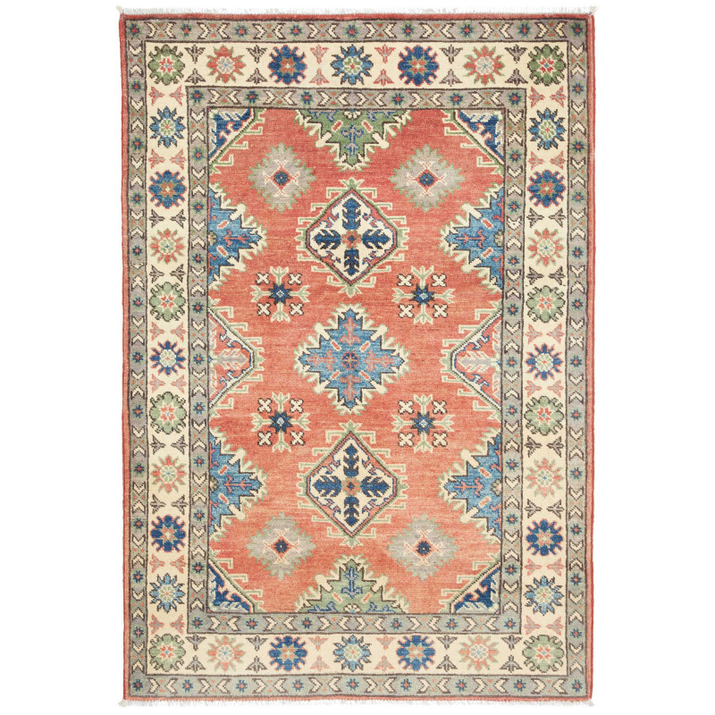 Tappeto Kazak Co Afgahnistan Terracotta Crema 101x149 cm