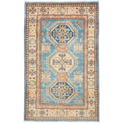 Tappeto Kazak Co Afgahnistan Blu Ceruleo Crema 79x127 cm