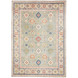 Tappeto Kazak Co Afgahnistan Verde Salvia Multicolore 250x35