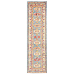 Tappeto Kazak Co Afgahnistan Azzurro Terracotta 81x302 cm