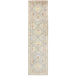 Tappeto Kazak Co Afgahnistan Verde Acqua Blu Pastello 77x302