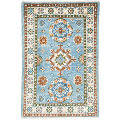 Tappeto Kazak Co Afgahnistan Blu Cielo E Terracotta 64x92 cm