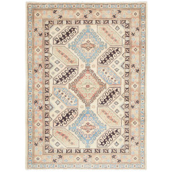 Tappeto Kazak Co Afgahnistan Multicolore crema Azzurro 124x1