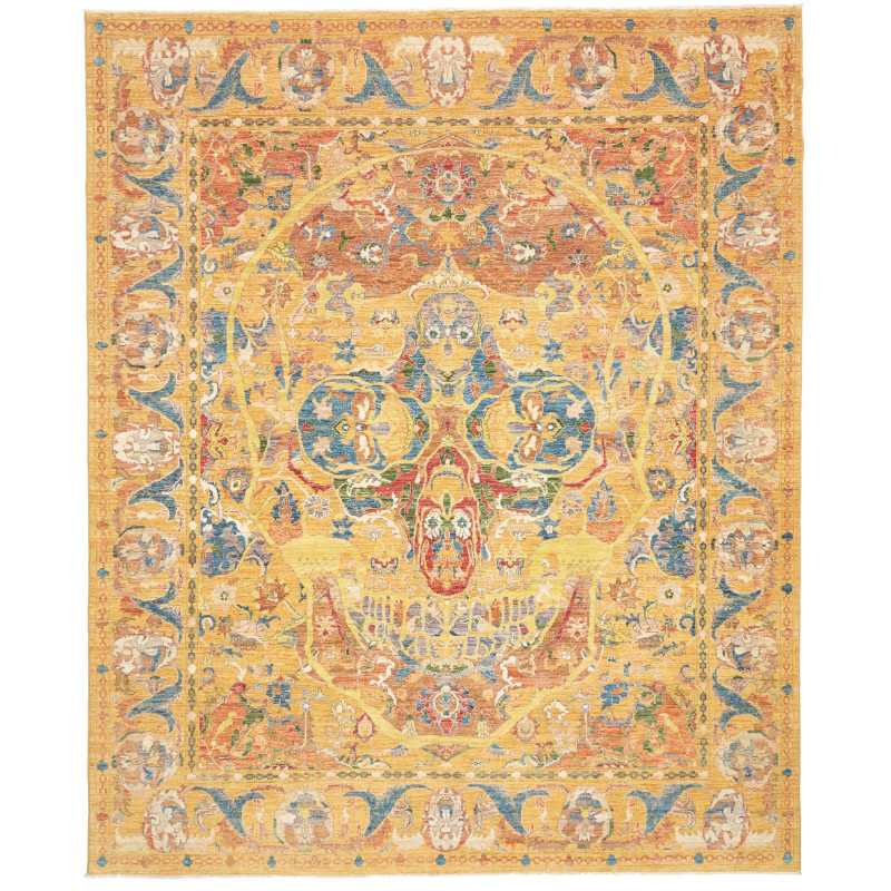 Tappeto Shahi Fine Pakistan Giallo Oro Terracotta 249x302 cm