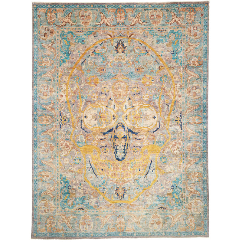 Tappeto Shahi Fine Pakistan Azzurro-verde Petrolio Oro E Blu