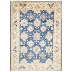 Tappeto Kazak Co Afgahnistan Blu Profondo Crema 173x240 cm