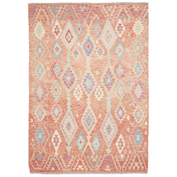Tappeto Killim Afgahnistan Arancio Terracotta Azzurro Pastel