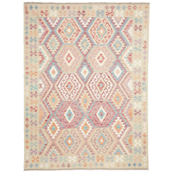 Tappeto Killim Afgahnistan Beige Multicolore Pastello 183x24