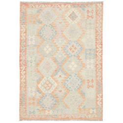 Tappeto Killim Afgahnistan Corallo Tenue Azzurro Chiaro 144x