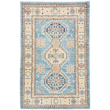 Tappeto Kazak Co Afgahnistan Blu E Beige 82x126 cm