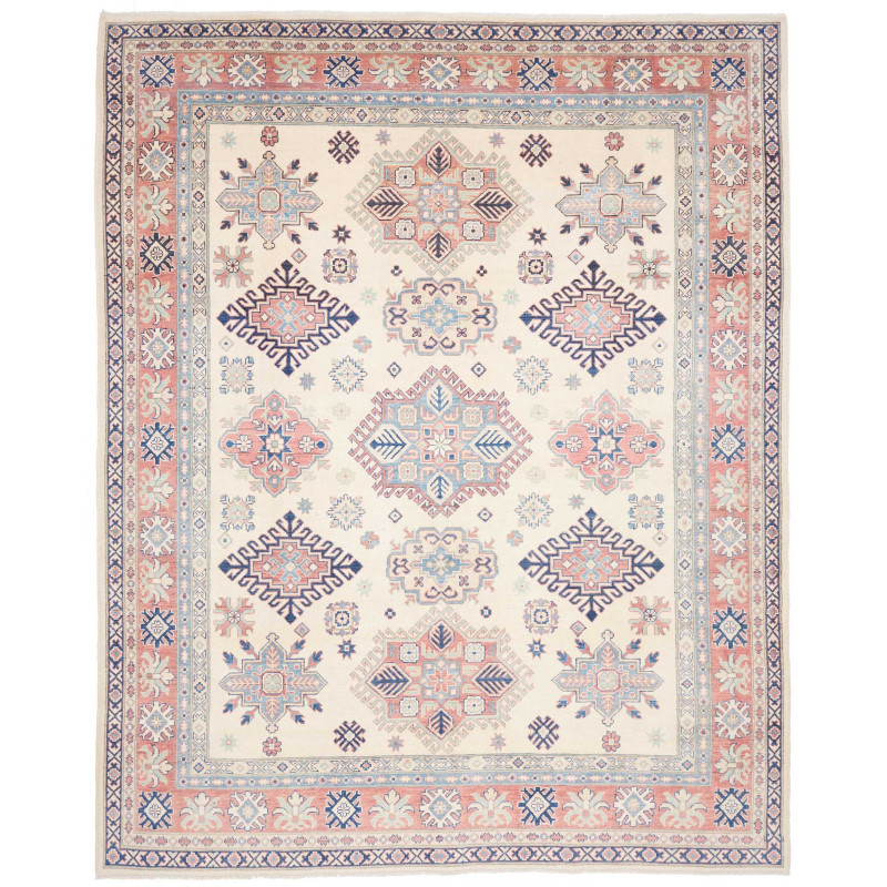Tappeto Kazak Co Afgahnistan Crema Blu 242x299 cm