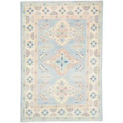 Tappeto Kazak Co Afgahnistan Azzurro Cielo Crema 101x150 cm