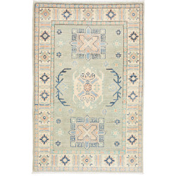 Tappeto Kazak Co Afgahnistan Verde Salvia Con Dettagli Crema