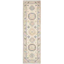 Tappeto Kazak Co Afgahnistan Crema Blu 82x296 cm