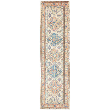 Tappeto Kazak Co Afgahnistan Crema Blu 77x292 cm