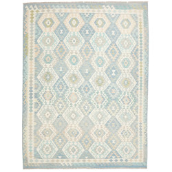 Tappeto Killim Afgahnistan Blu Cielo Crema 260x340 cm