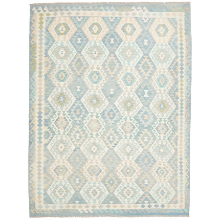 Tappeto Killim Afgahnistan Blu Cielo Crema 260x340 cm