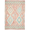 Tappeto Kilim Afghanistan Rosa Terracotta Azzurro 204x299 cm