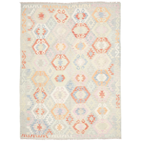 Tappeto Kilim Afghanistan Avorio Grigio Perla 185x248 cm