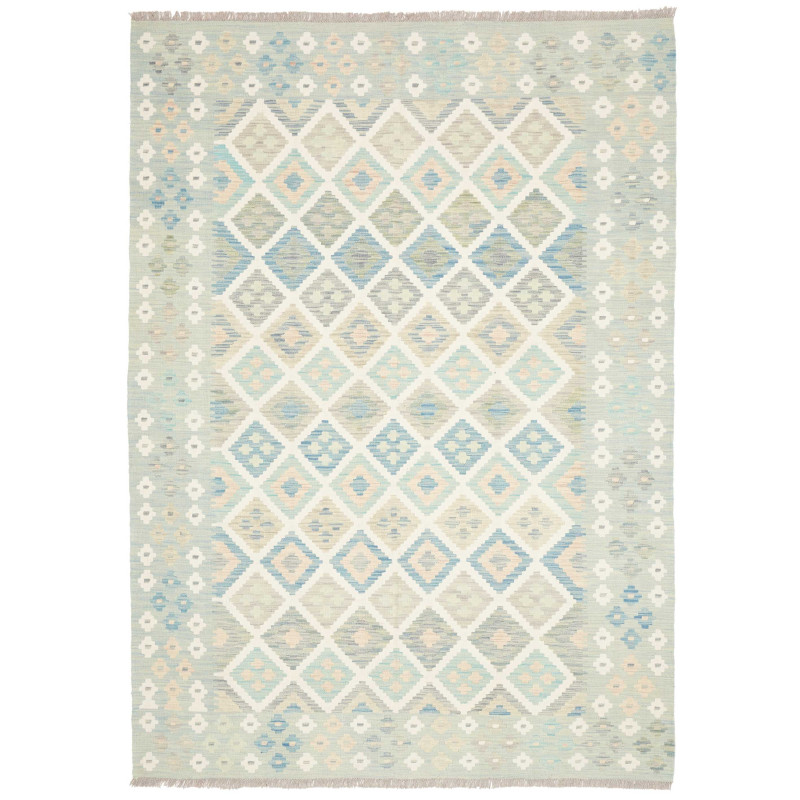 Tappeto Kilim Afghanistan Acquamarina Azzurro 174x244 cm