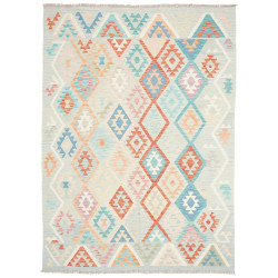 Tappeto Kilim Afghanistan Azzurro Corallo 178x247 cm