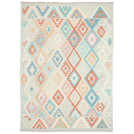 Tappeto Kilim Afghanistan Azzurro Corallo 178x247 cm