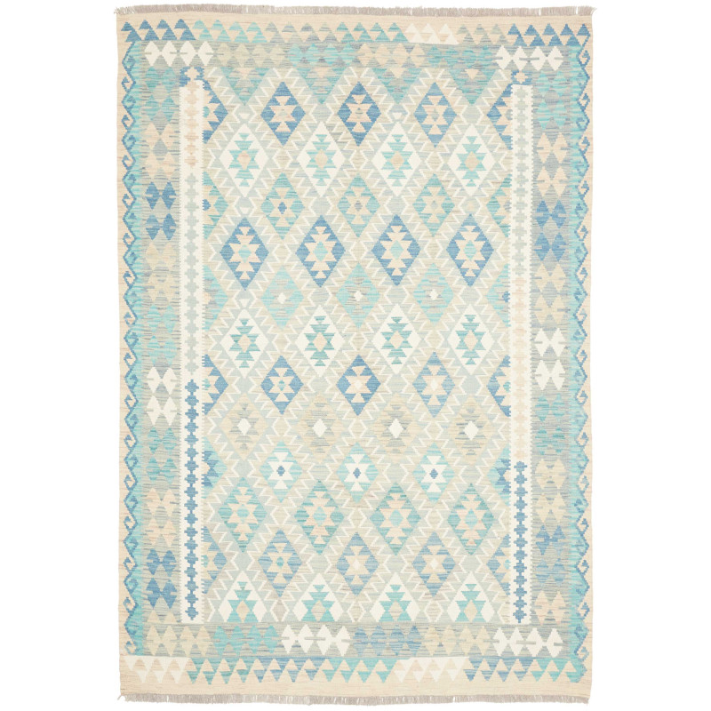 Tappeto Kilim Afghanistan Blu Azzurro 167x244 cm