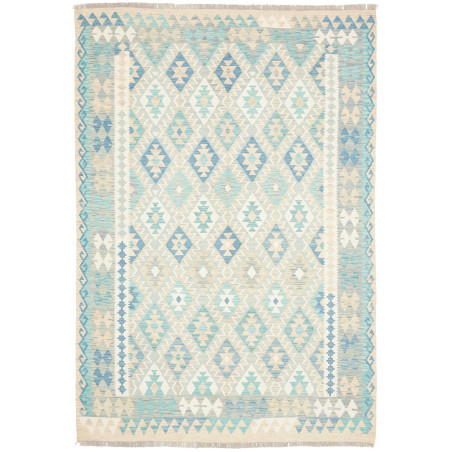 Tappeto Kilim Afghanistan Blu Azzurro 167x244 cm