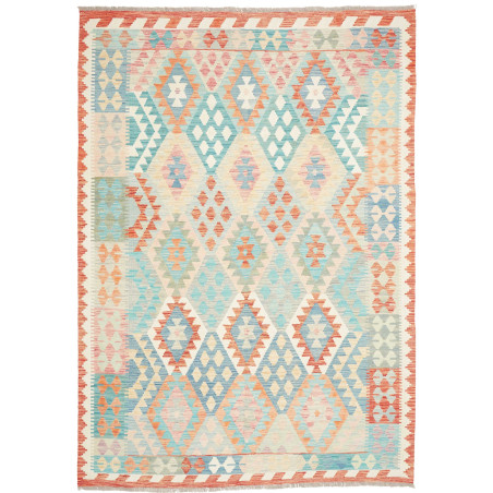 Tappeto Kilim Afghanistan Azzurro Corallo 179x248 cm