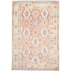 Tappeto Kilim Afghanistan Crema Terracotta 204x300 cm
