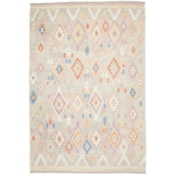 Tappeto Kilim Afghanistan Greige Lavanda 203x294 cm