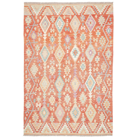 Tappeto Kilim Afghanistan Terracotta Arancio 199x294 cm
