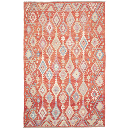 Tappeto Kilim Afghanistan Rosso Mattone Terracotta 204x315 c