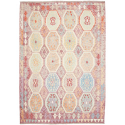 Tappeto Kilim Afghanistan Malva Pastello 210x296 cm