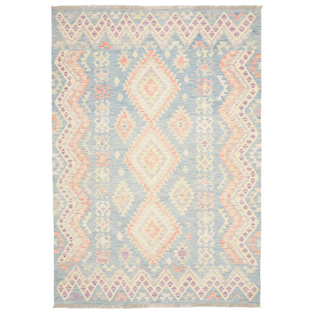 Tappeto Kilim Afghanistan Blu Cielo Blu Denim 175x250 cm