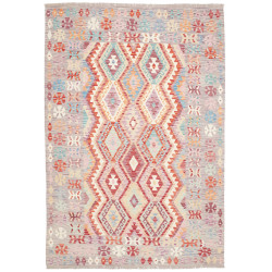 Tappeto Kilim Afghanistan Grigio Lavanda Terracotta 176x253