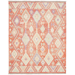 Tappeto Kilim Afghanistan Terracotta Crema 158x198 cm