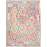 Tappeto Kilim Afghanistan Grigio Multicolore azzurro 150x198
