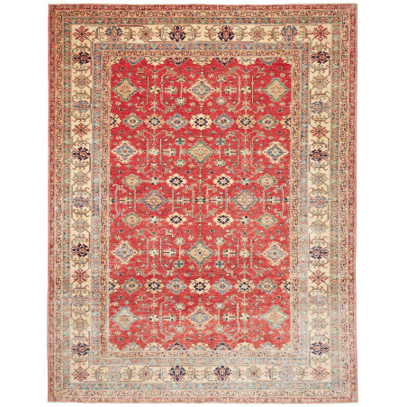 Tappeto Kazak Fine Pakistan Rosso Ruggine Crema 278x354 cm