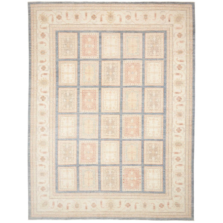 Tappeto Bakhtiyar Pakistan Floreale Crema Azzurro 302x392 Cm